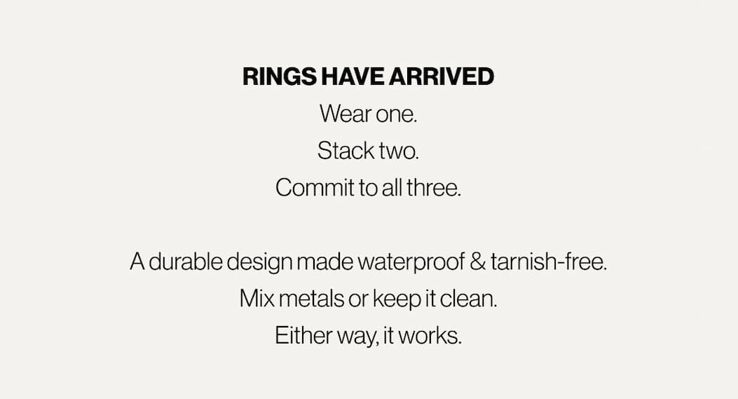 Rings have arrived.
