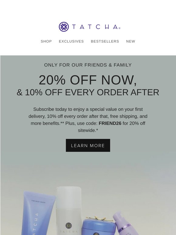 20% off subscriptions for our friends & family