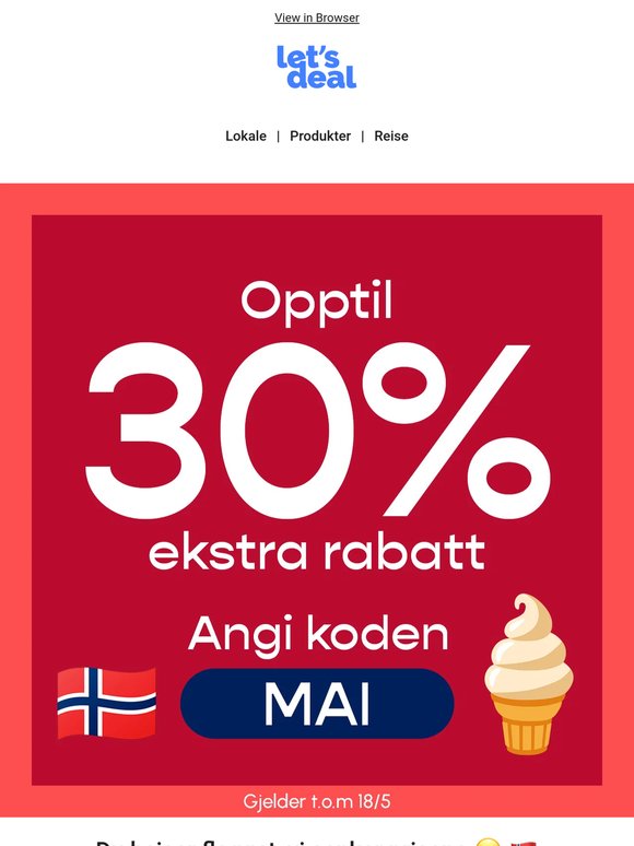 17. mai-kupp: Bruk MAI og spar mer / ⏰ SISTE sjanse: ODEON kinobilletter = 99 kr
