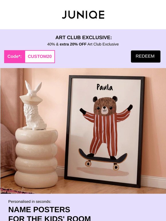 20% OFF name posters for kids 🐻