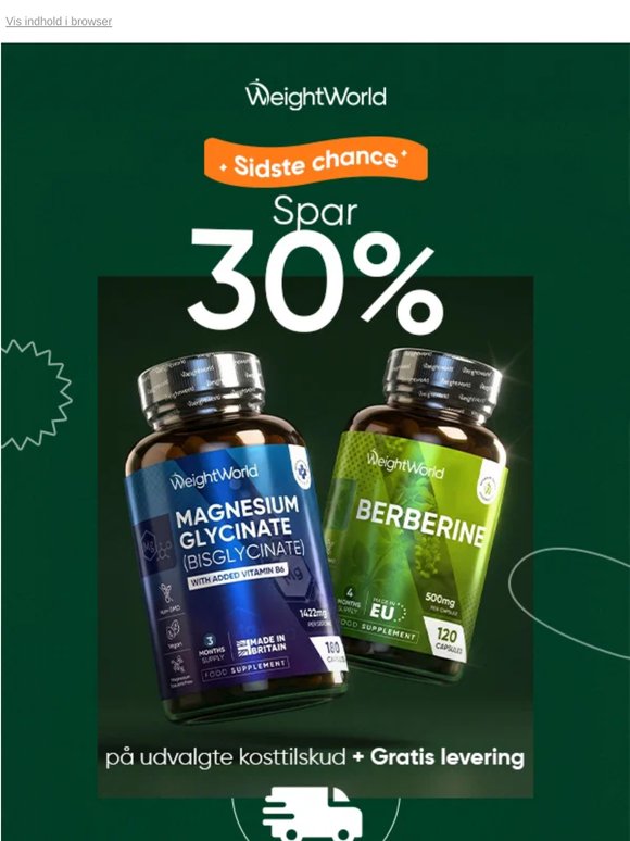 Sidste chance: Fri fragt + op til 30% rabat