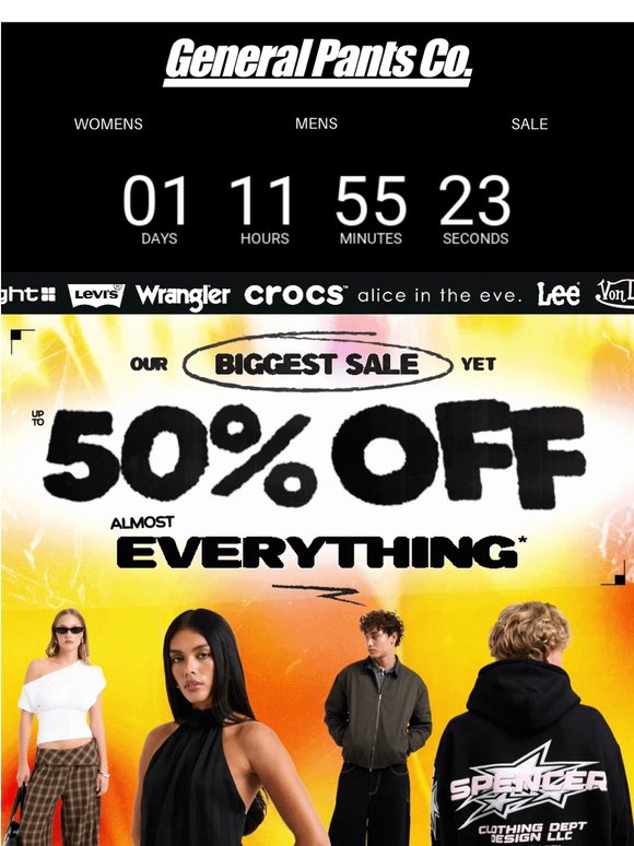EXTENDED: UP TO 50% OFF ALMOST EVERYTHING*