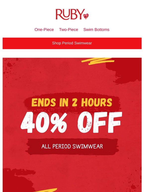 🔴FINAL 2 HOURS: 40% OFF ALL Period Swimwear Ends