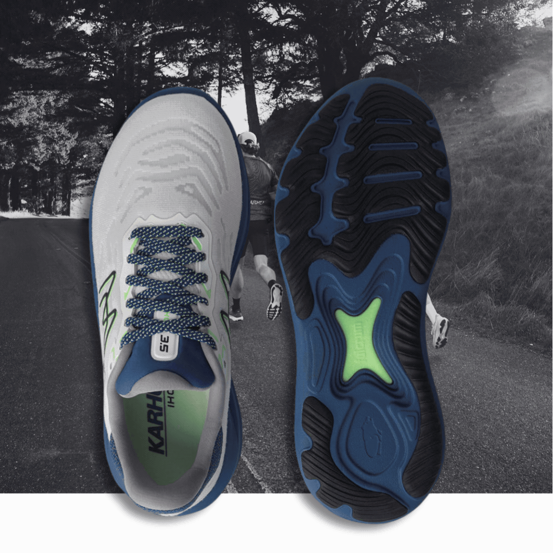 an image of a pair of shoes with a blue sole