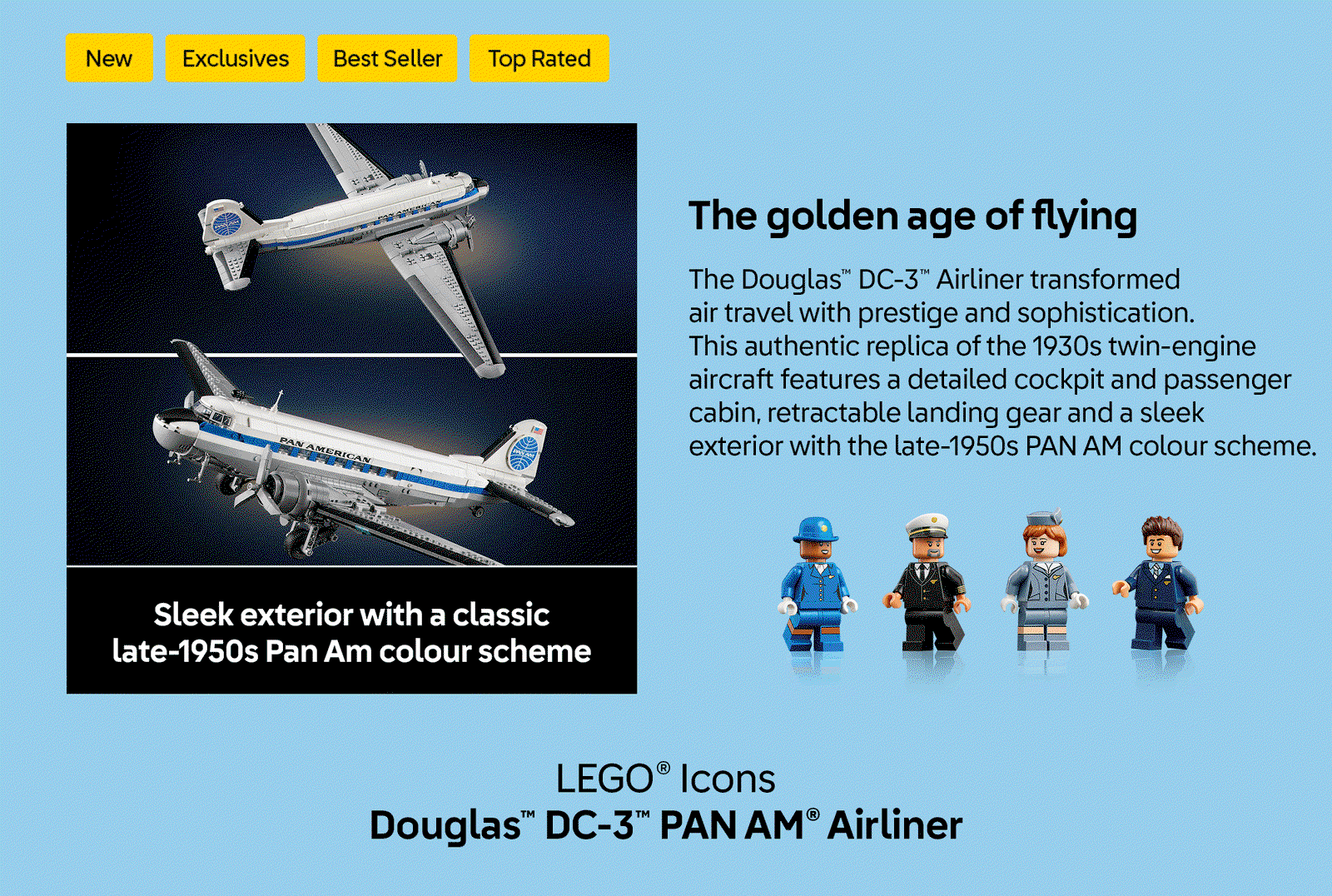 LEGO® Icons Douglas™ DC-3™ PAN AM® Airliner
