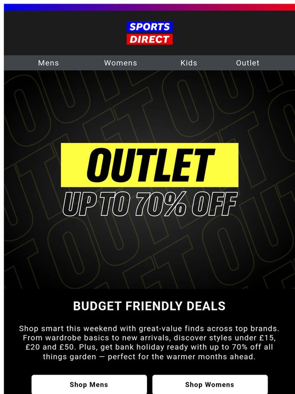 Outlet prices are HERE