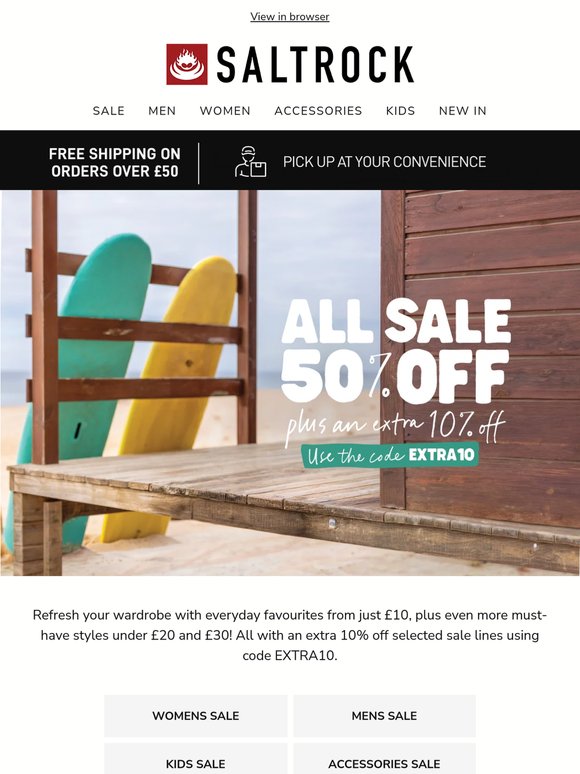 Extra 10% off SALE | Prices starting from £6