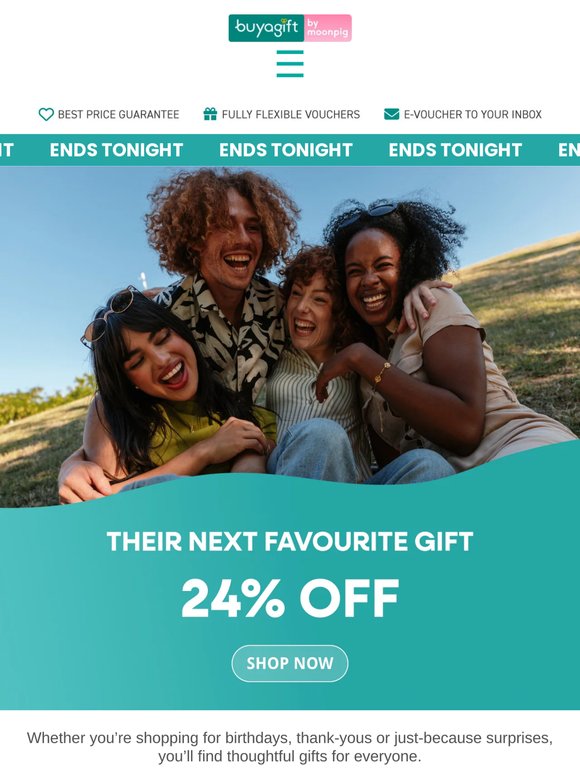 Last chance to save 24% on memorable experiences