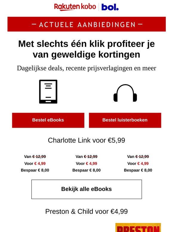 Bekijk in één keer alle topaanbiedingen van vandaag