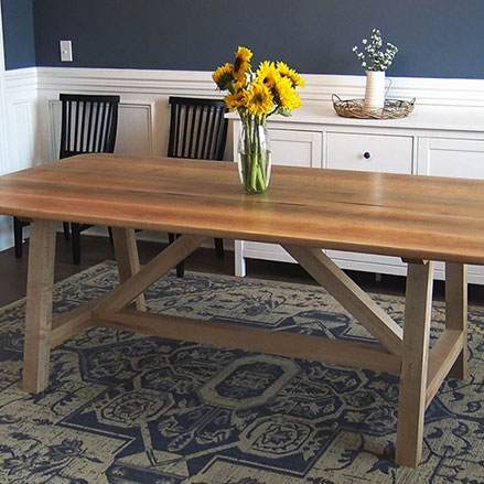 Farmhouse-style dining table