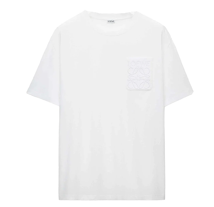 Loewe Relaxed Fit Tonal Pocket Logo T-Shirt in White