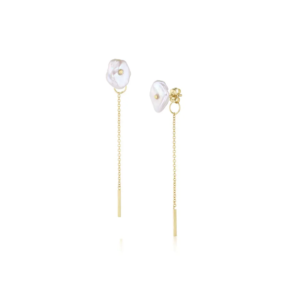 Image of Organic Pearl Chain Studs