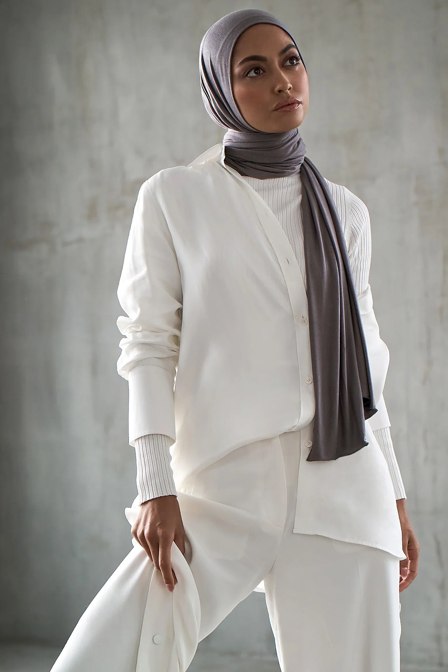 Image of Premium Jersey Hijab - Graphite