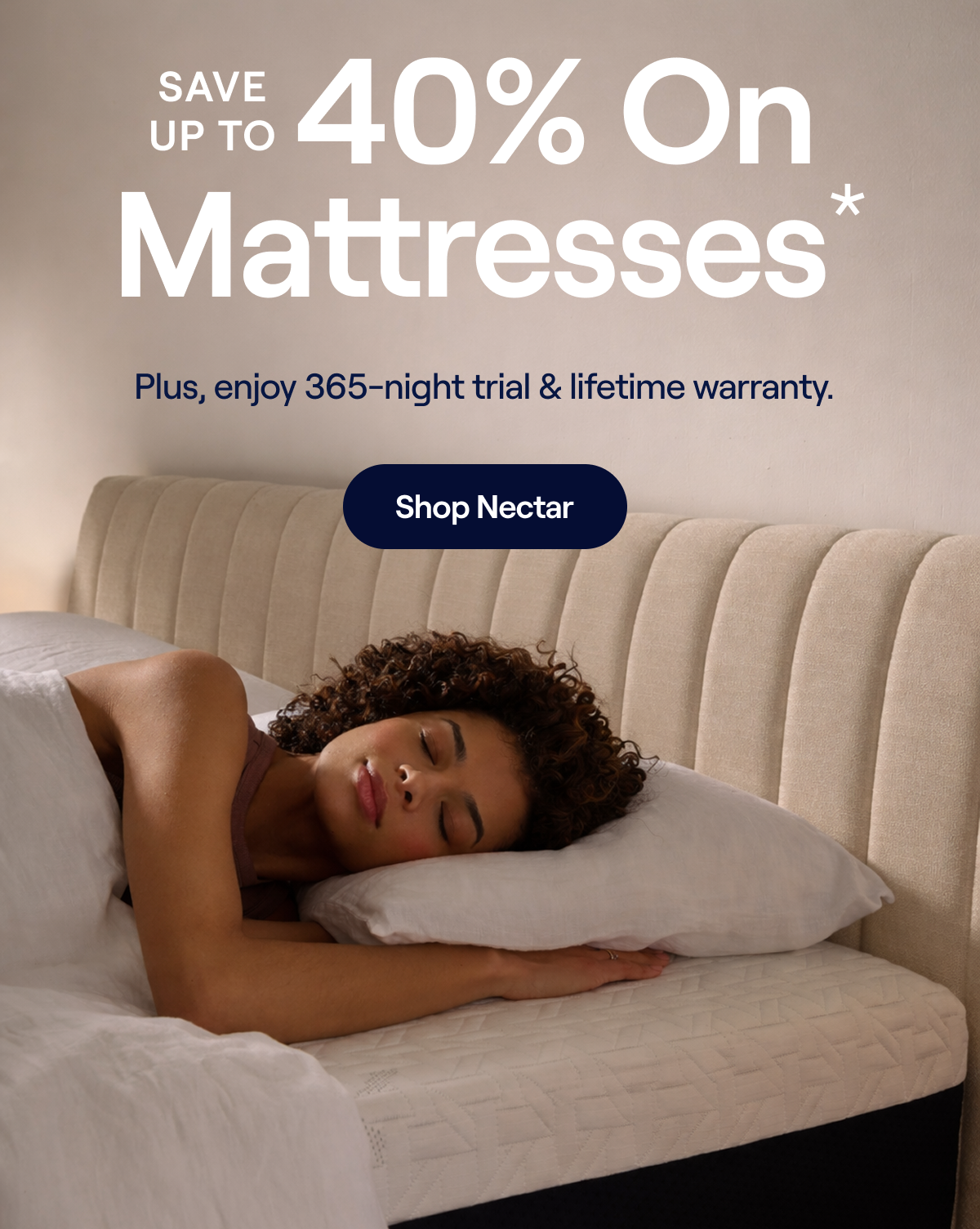 Save up to 40% on mattresses