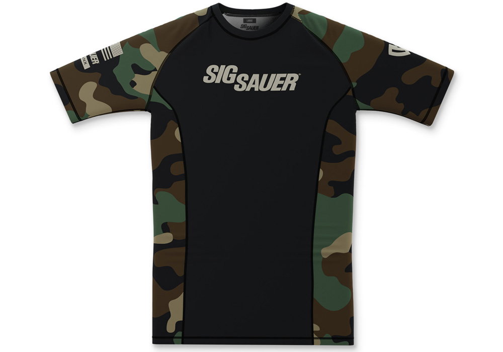 Image of SIG SAUER RASH GUARD - WOODLAND CAMO