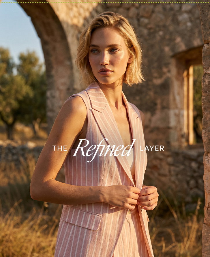 Pink Stripe Longline Waistcoat