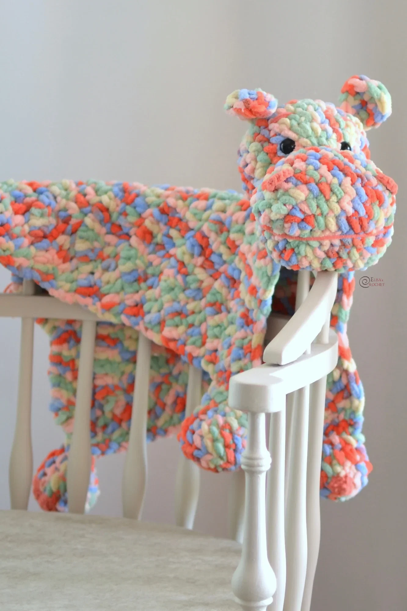 Image of Hippo Safety Blanket (Crochet)