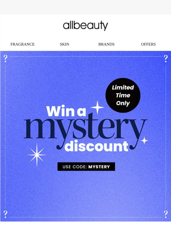 —, Unlock Your Mystery Discount! 🔑