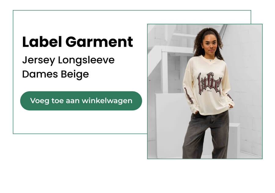 Label Garment Jersey Longsleeve Dames Beige