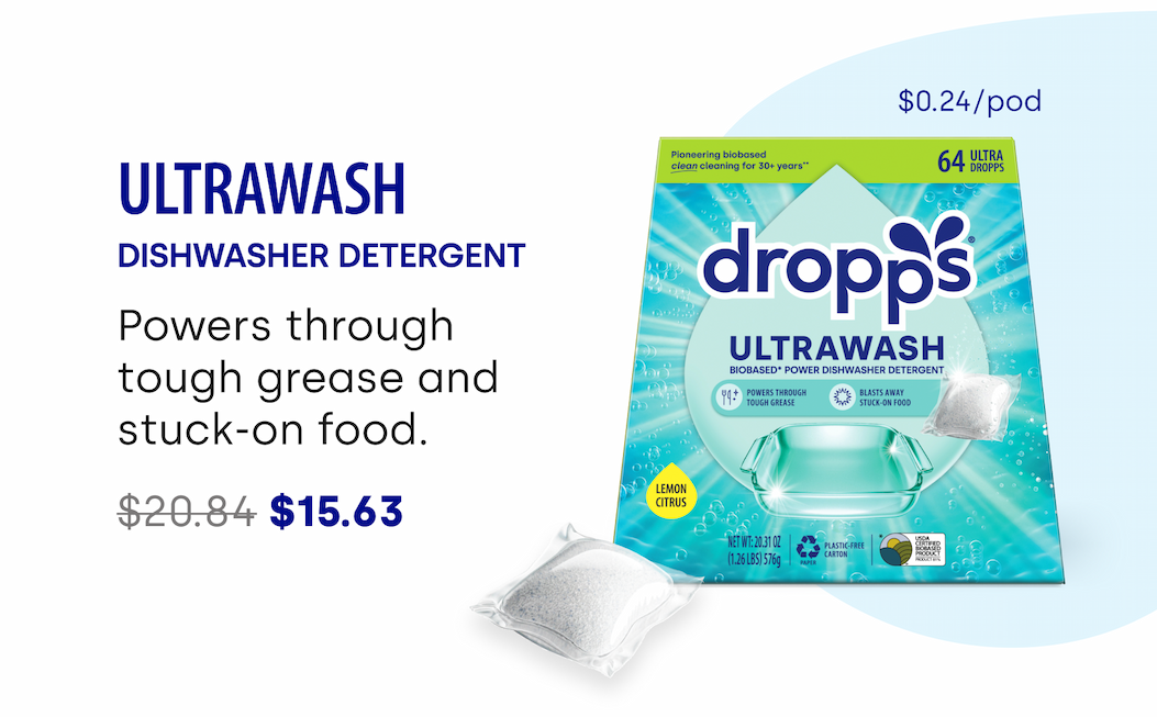 $0.24/pod ULTRAWASH DISHWASHER Detergent Powers through tough grease and stuck-on food. $20.84 $15.63