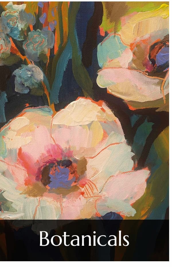 Artwork from blooming florals to tropical botanicals