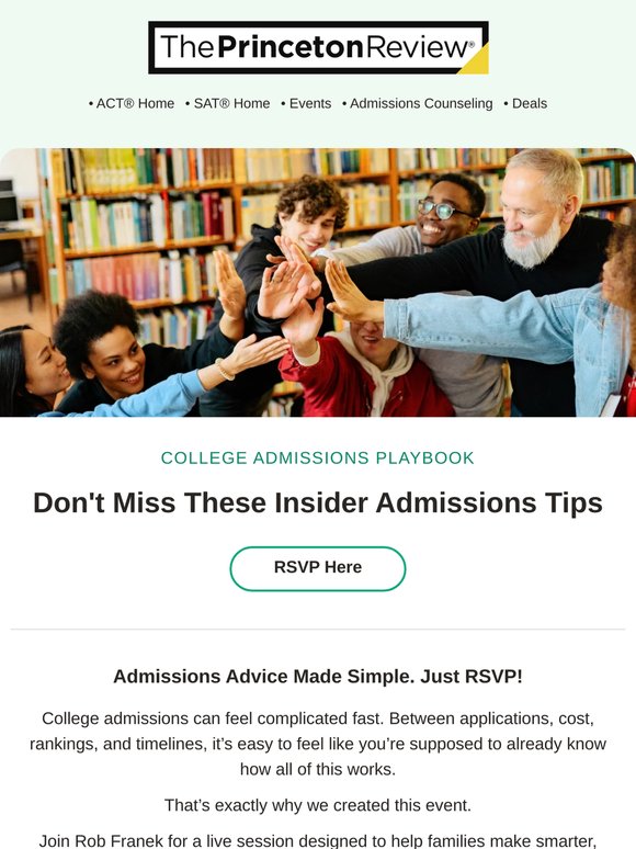 Last Chance to RSVP: The College Playbook