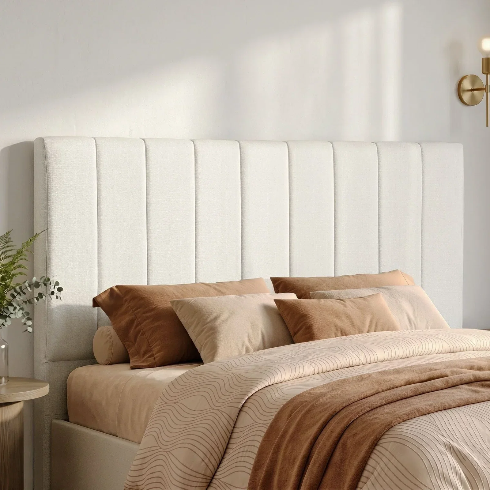 Artiss Bed Head Headboard Queen Linen 153CM - Beige