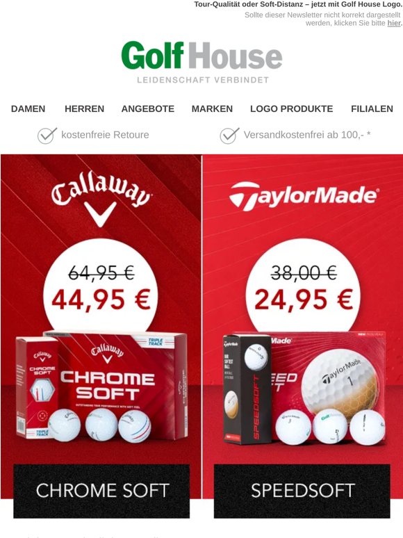 Neu bei Golf House: Unsere neuen Logo-Golfbälle von Callaway & TaylorMade