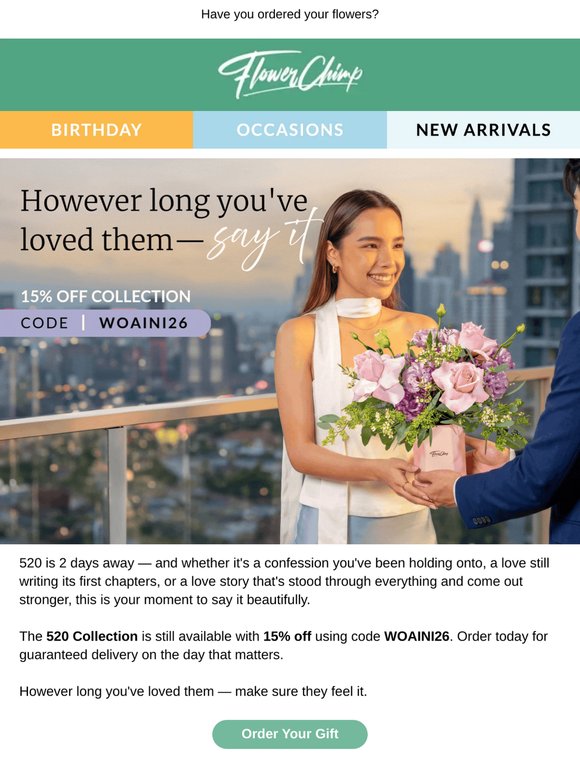 15% off — 2 days to 520 💕