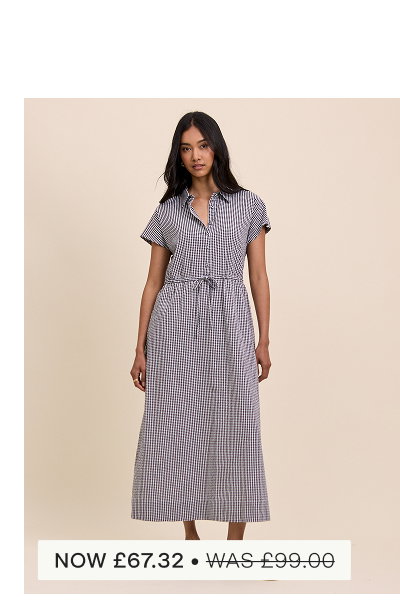 Black and White Gingham Mason Shirt Midi Dress