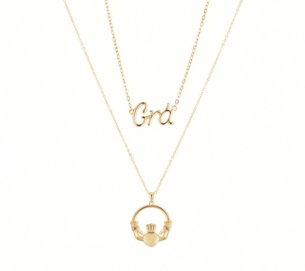 Argento Gold Love Claddagh Necklace Stack