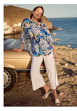 Culotte-jeans, vadlånga, med vida ben, Marlenebyxa