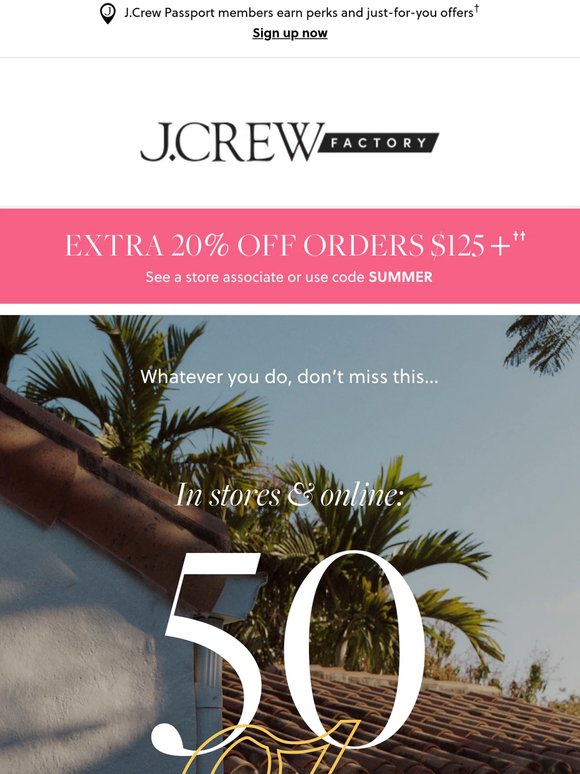 STACK THIS: 50% off everything AND extra 20% off orders $125+ (!!)