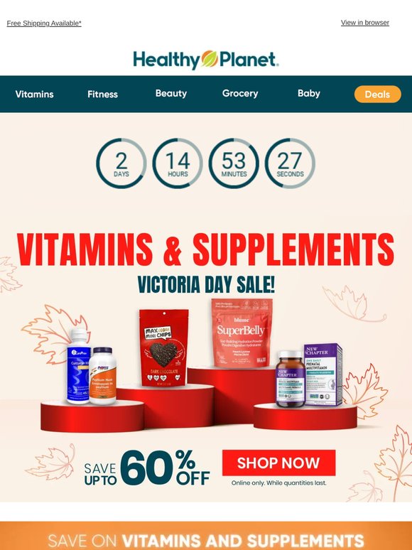🛡️ Victoria Day Sale: Up to 60% OFF Vitamins & Supplements