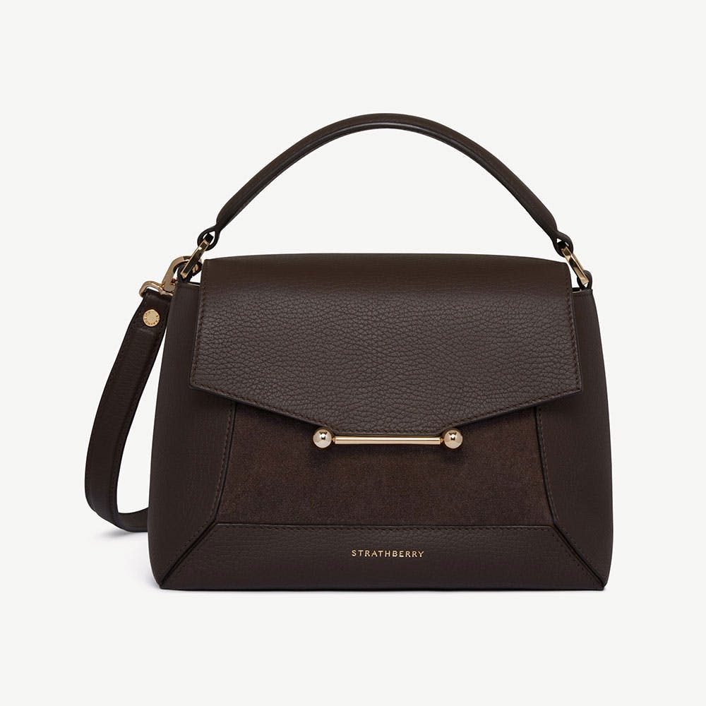 Image of Mosaic Bag - Dark Chocolate Suede/Leather