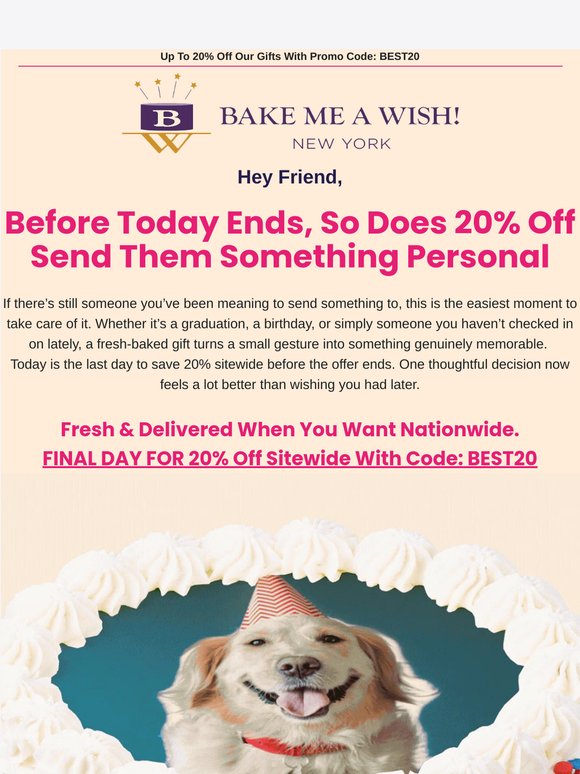 Final Day for 20% Off Sitewide