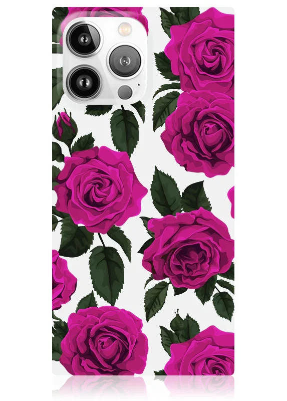 Image of SQUARE® Fuchsia Rose Print Case