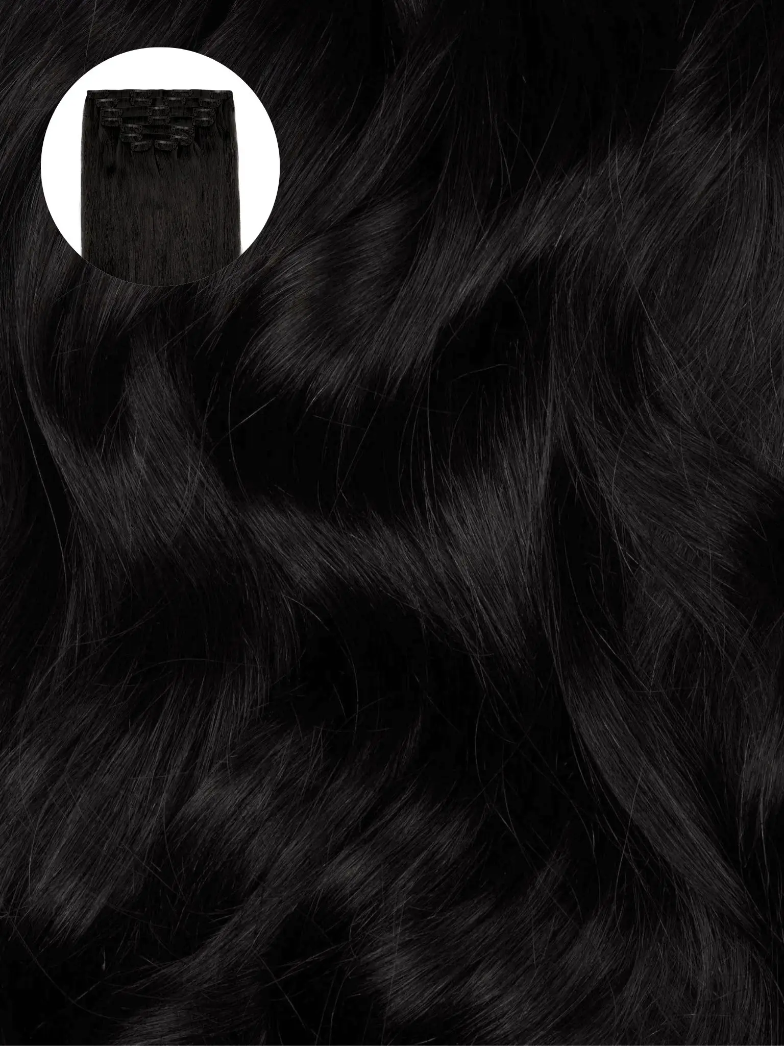 Image of Jet Black (1) Seamless Clip-Ins