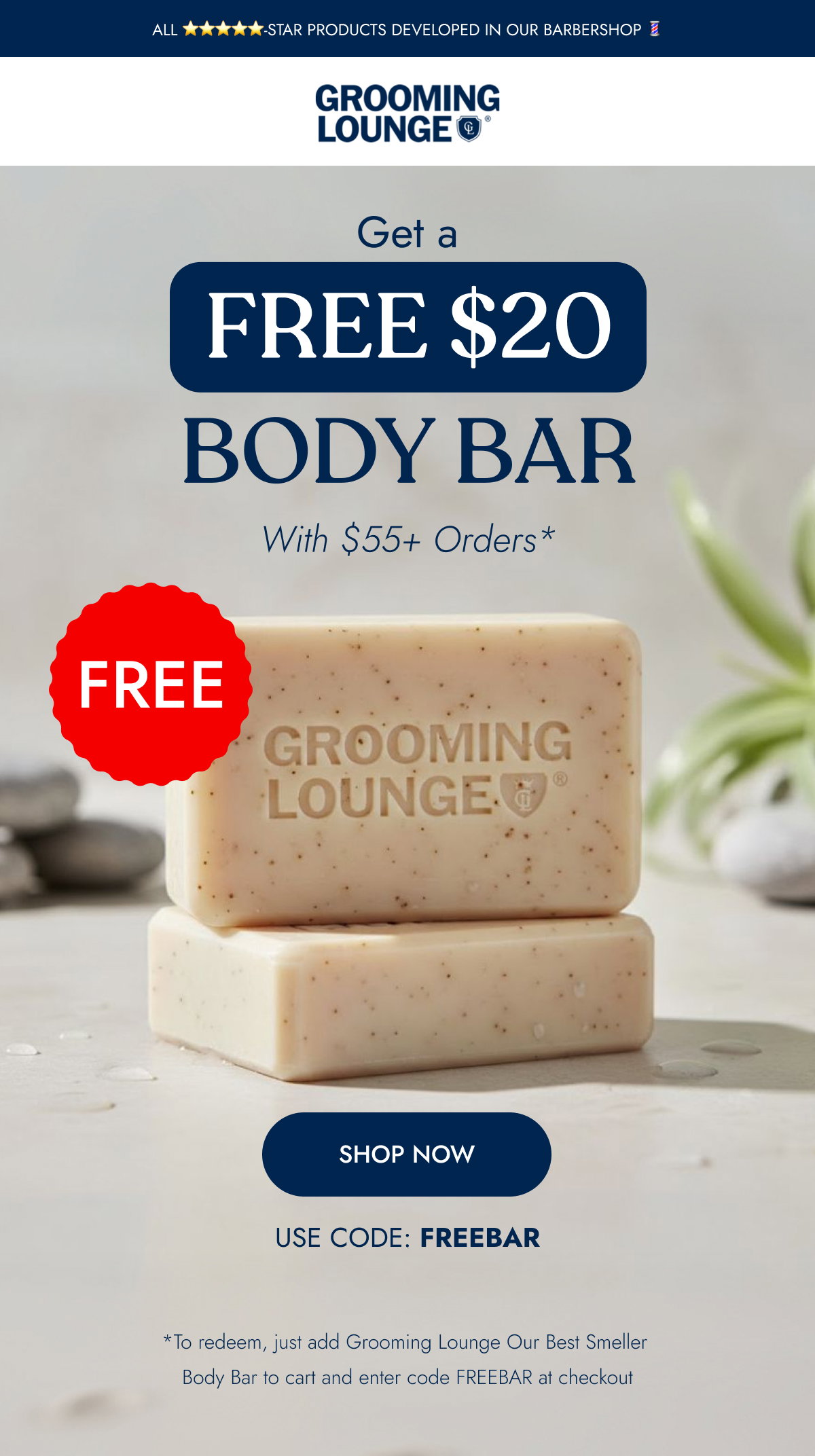 Get a Free $20 Body Bar with $55+ Orders 
