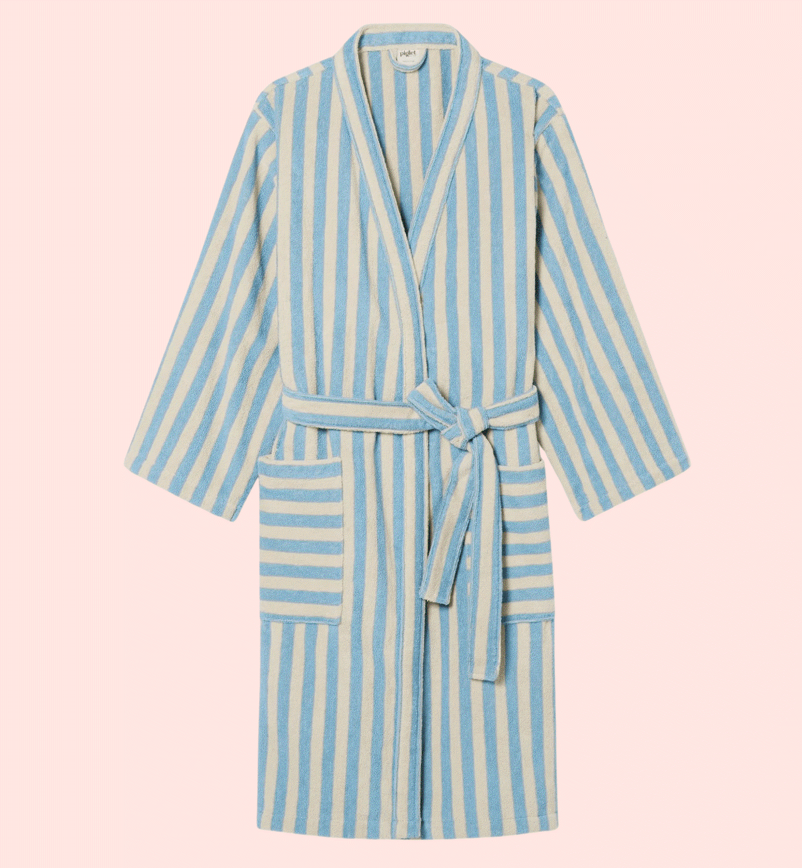 Coastal Blue Pembroke Stripe Cotton Robe