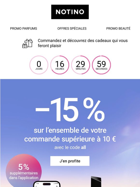 Offrez-vous encore plus ! -15 % sur l’ensemble de votre commande dès 10 € d’achat