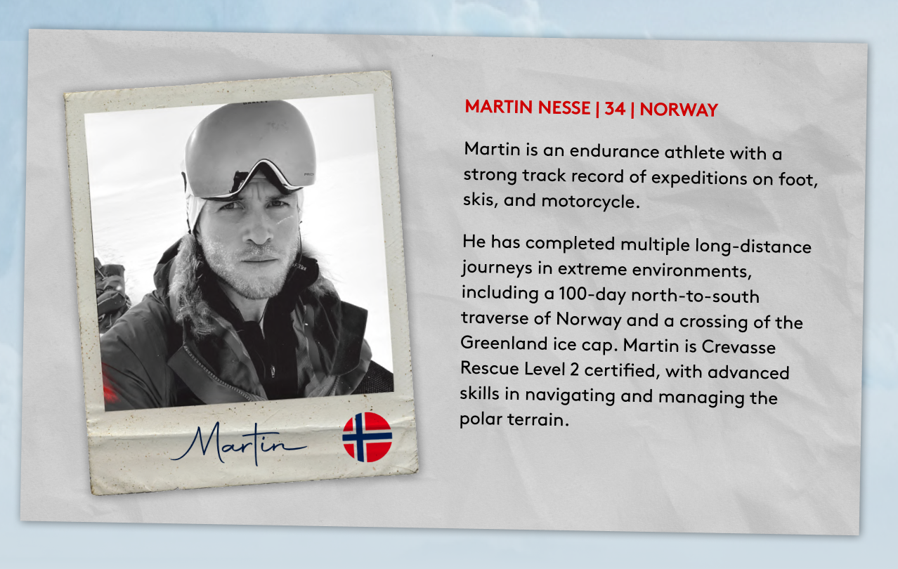 Martin Nesse, endurance athlete with a track record of expeditions on foot, skis and motorcycle