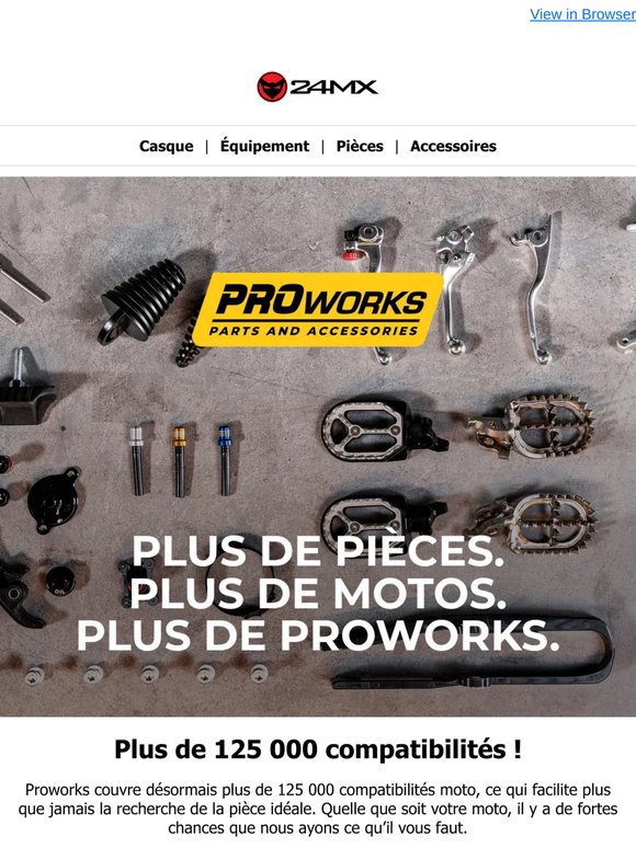 PROWORKS – Désormais compatible avec plus de motos que jamais