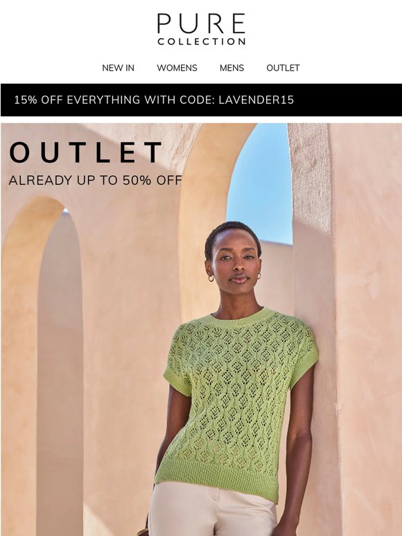 For a Limited Time: 15% Off Everything, Including Outlet