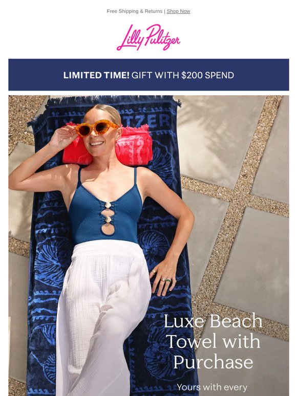 Ends Tonight! Beach Towels w/ $200 Spend