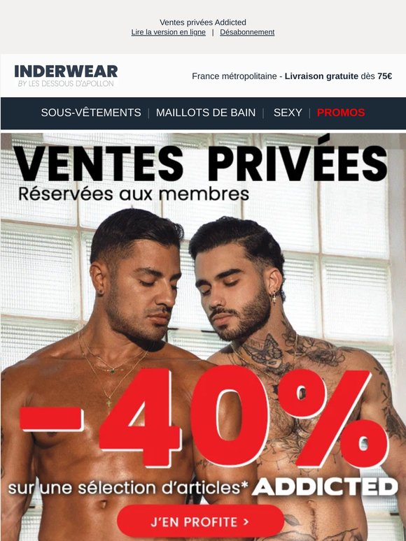 Dernière chance pour profiter de -40%* sur une sélection Addicted ⏰