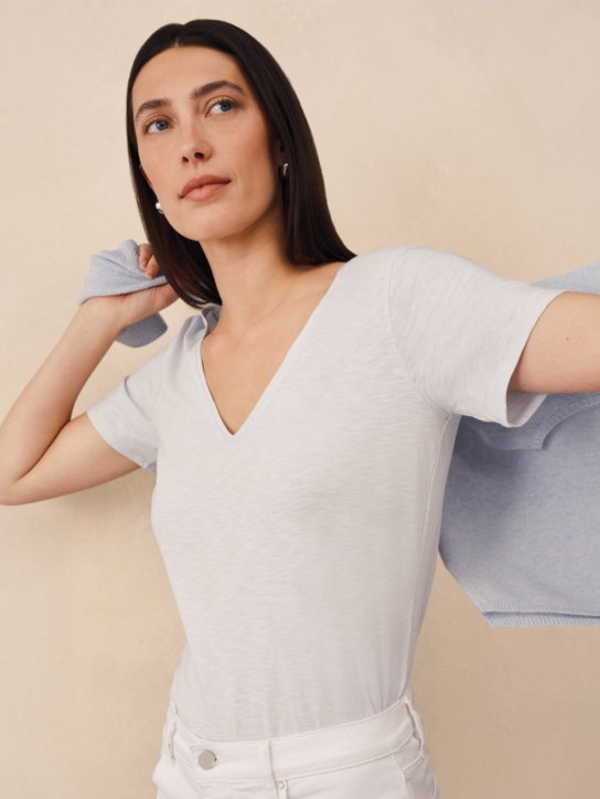 The Perfect Organic Cotton Slub V-Neck T-Shirt