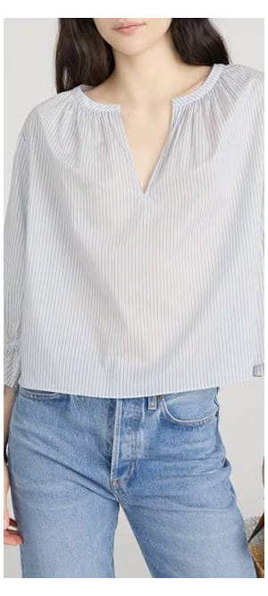 Poet Blouse In Ocean Blue Multi