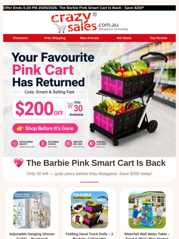 The Barbie Pink Smart Cart Is Back 💖 Save $200