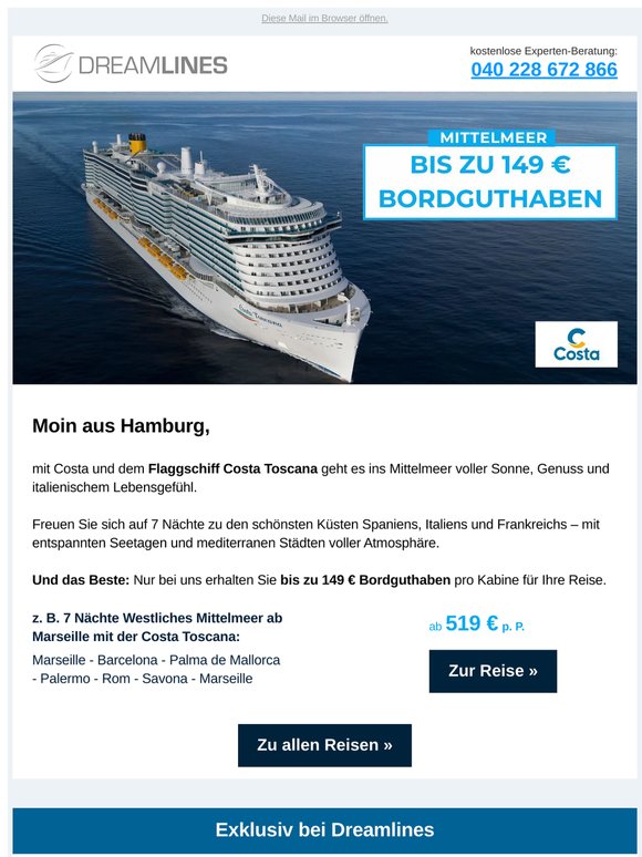 Nur bei uns: Bis zu 149 € Bordguthaben
